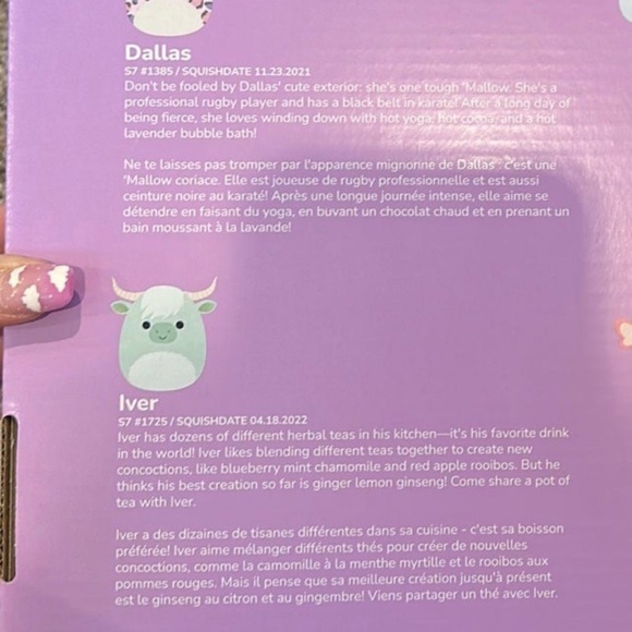 Squishmallow bundle 4 pack BRAND NEW SEALED 8” Dallas Iver Bastian and Eileen - Picture 5 of 6